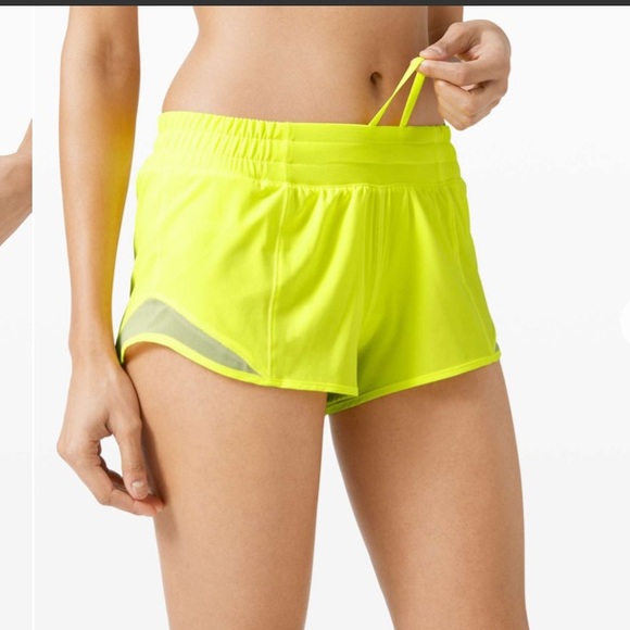 lululemon athletica Pants - lululemon hotty hot shorts 2.5” highlighter yellow